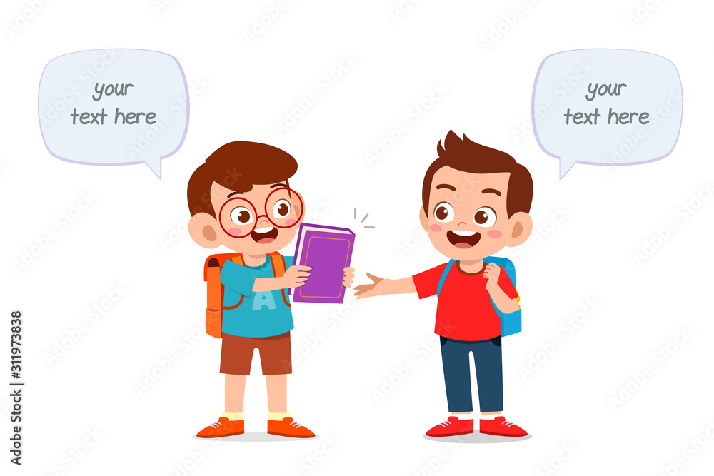 happy cute kids boy and girl study together happy cute kids boy and girl study together