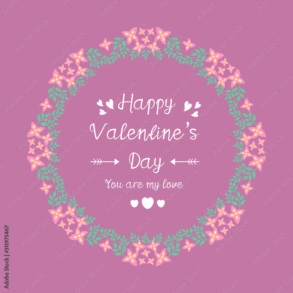 Romantic and elegant wreath frame, for happy valentine greeting card decor. Vector Romantic and elegant wreath frame, for happy valentine greeting card decor. Vector