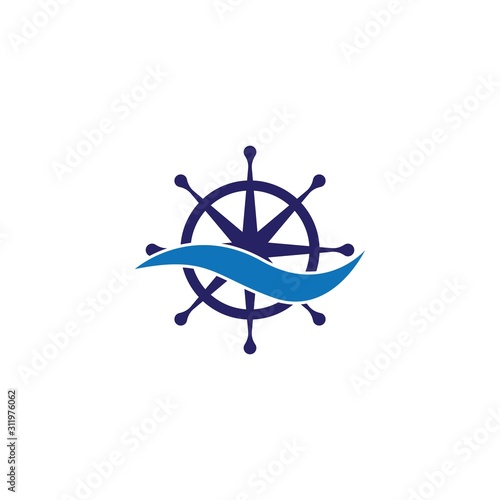 Steering ship logo template vector icon design