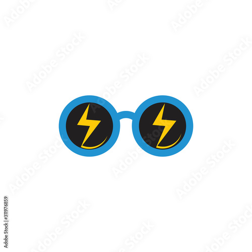 power eye glasses symbol decoration vector photo