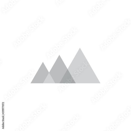 linked triangle mountain symbol logo vector