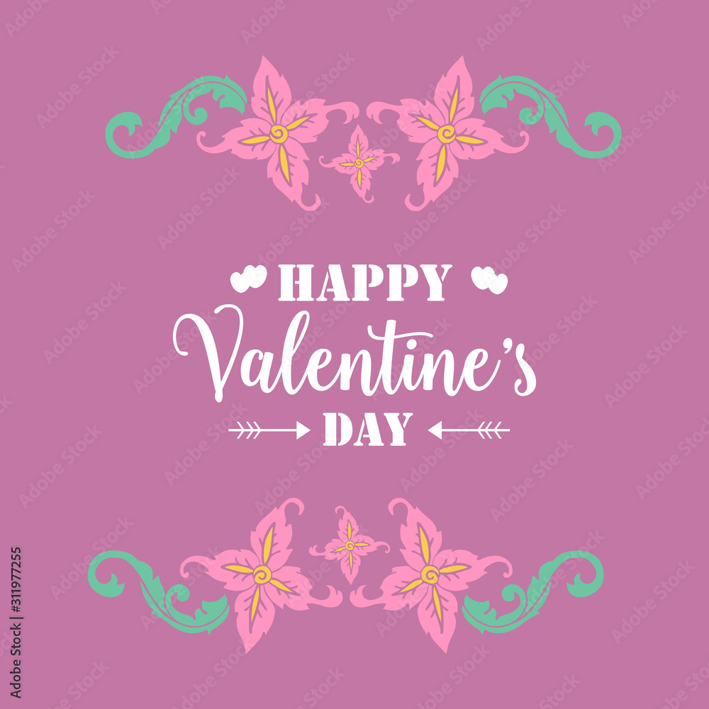 Elegant of happy valentine greeting card design, with beautiful ornate leaf and flower frame. Vector Elegant of happy valentine greeting card design, with beautiful ornate leaf and flower frame. Vector