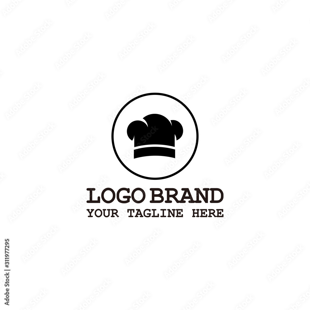 chef hat symbol simple geometric design logo vector