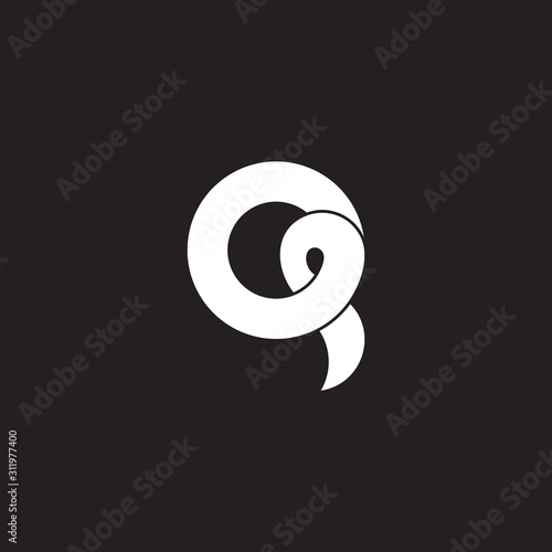letter q overlapping ribbon simple design logo vector
