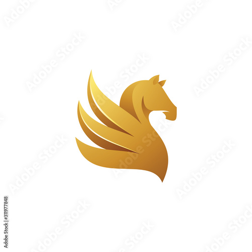 Horse Wing Pegasus Mascot Icon Logo