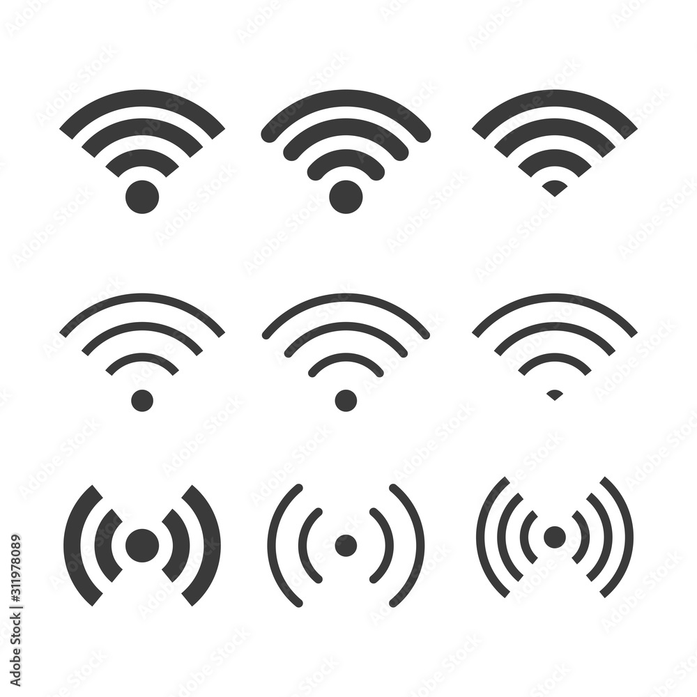 Set of various signal indicator. Wireless signal icon and symbol collection. Set of various signal indicator. Wireless signal icon and symbol collection.
