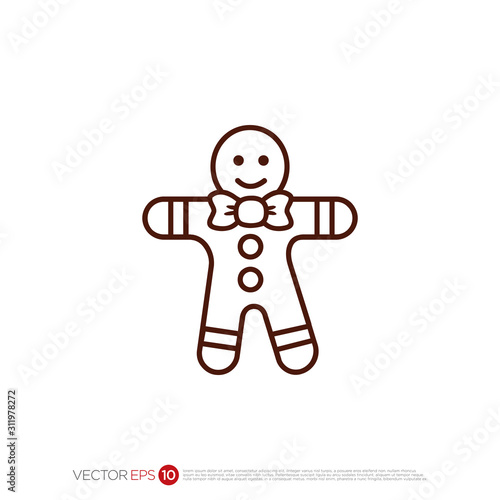 Pictograph of ginger bread man for template logo  icon  and identity vector designs