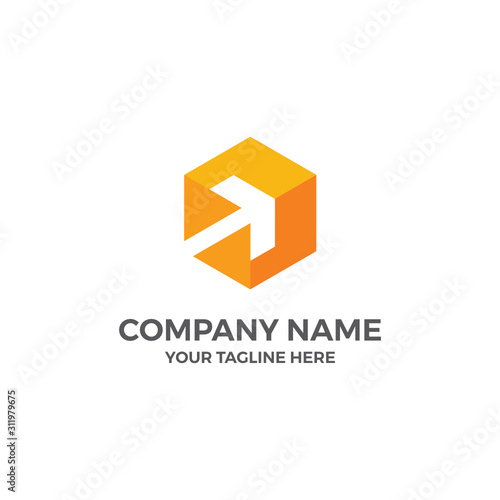 Delivery Ship Move Parcel Storage Box Fast Deliver Service Vector Illustration Logo