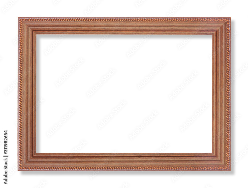 wooden picture frame isolated on white background with clipping path wooden picture frame isolated on white background with clipping path