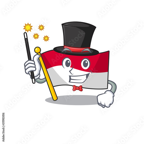 Mascot of flag monaco Scroll performance as a Magician style