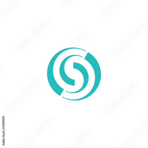 S Letter Initial Swirl Twist Rotate Abstract Vector Illustration Logo