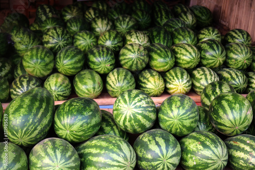 Street Market Watermelon Seller in Myanmar