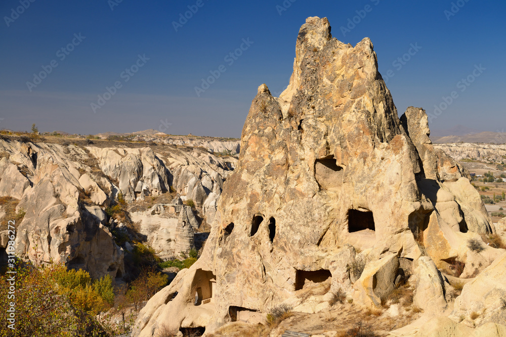View of Kizlar Manastiri Nunnery Convent Monastery at Goreme Valley Open Air Museum Cappadocia Turkey