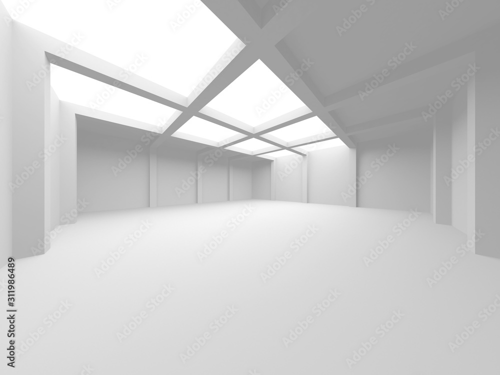 Obraz premium Futuristic White Architecture Design Background