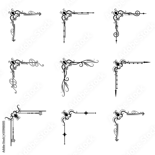 Fotografie Text separator decoratice divider book typography ornament design elements vinta