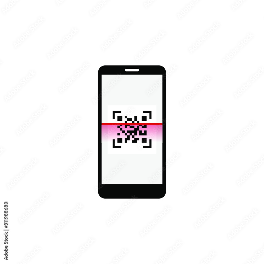 Smartphone with QR code vector illustration Smartphone with QR code vector illustration