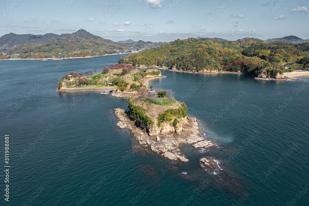 Naklejka premium 能島（愛媛県今治市／しまなみ海道） 空撮