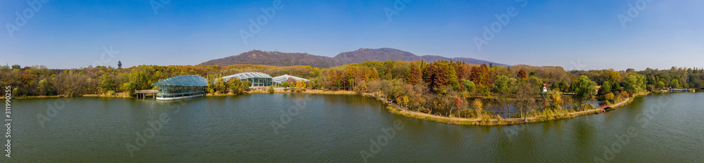Aerial View of Zhongshan Botanical Garden in Nanjing City Aerial View of Zhongshan Botanical Garden in Nanjing City