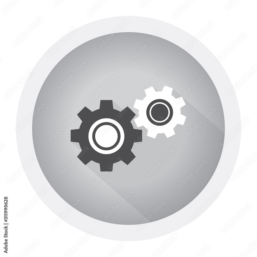 Setting icon vector, Tools, Cog, Gear Sign Isolated on white background. Black and white icon Setting icon vector, Tools, Cog, Gear Sign Isolated on white background. Black and white icon