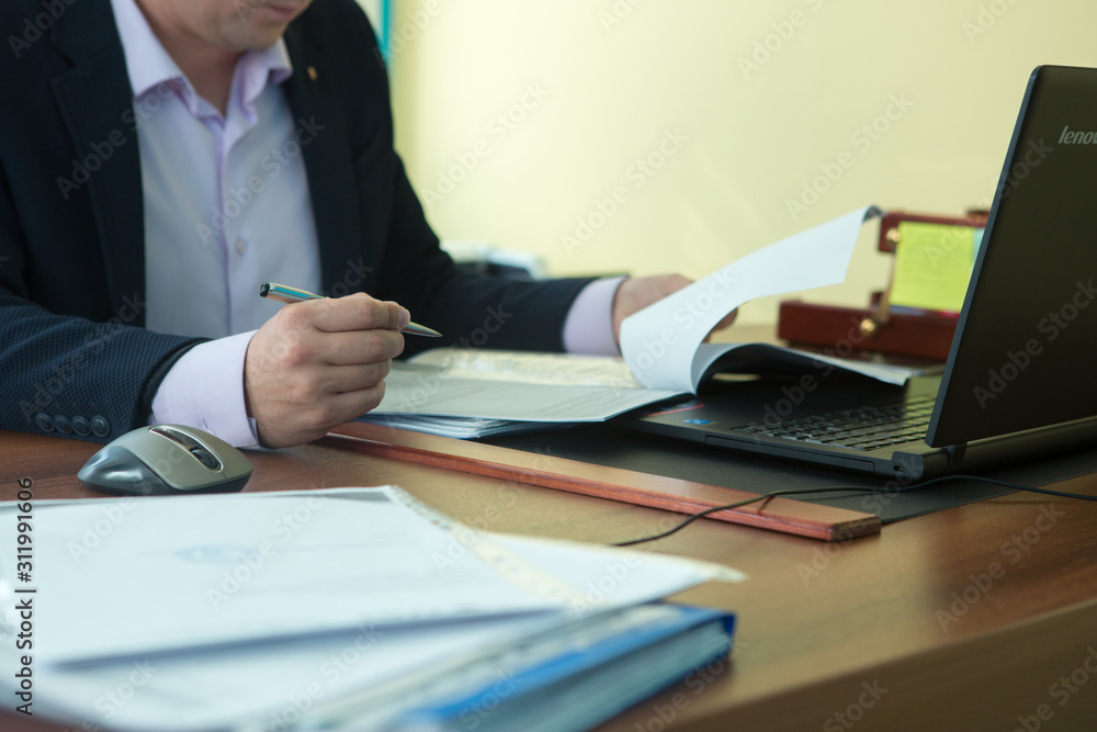 Business man in office busy with business work Business man in office busy with business work