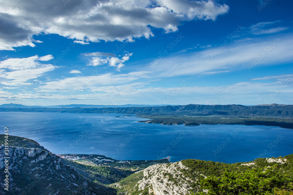 Shores of Hvar and Brac island in Croatia, Europe