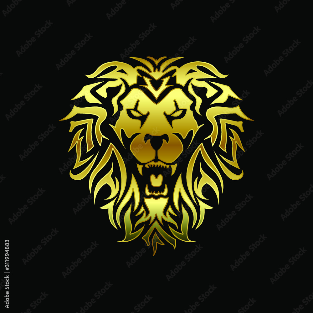 lion head logo with a hidden sexy female silhouette