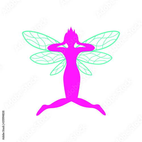 hysterical pixie silhouette vector template