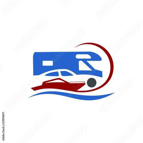 icon transportation abstract logo vector