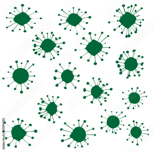 A Group Of Isolated Viral Infections Silhouette