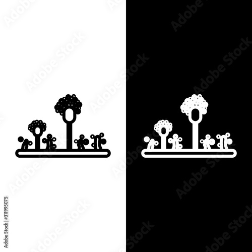 Set line Mold icon isolated on black and white background.  Vector Illustration