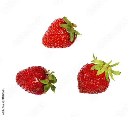 Set of ripe strawberries