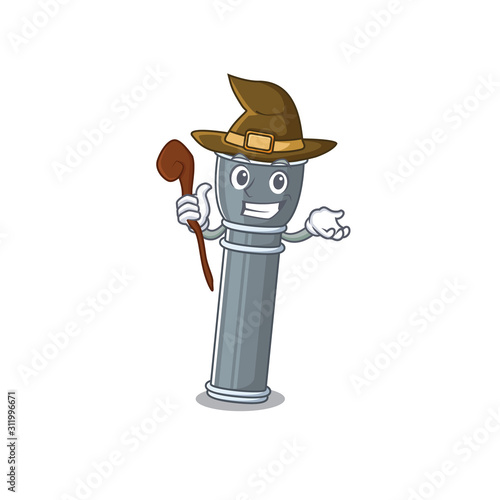 Happy Witch flashlight Scroll cartoon character design