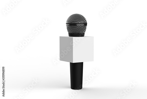 3d Microphone isolated on a white background. 3d illustration
