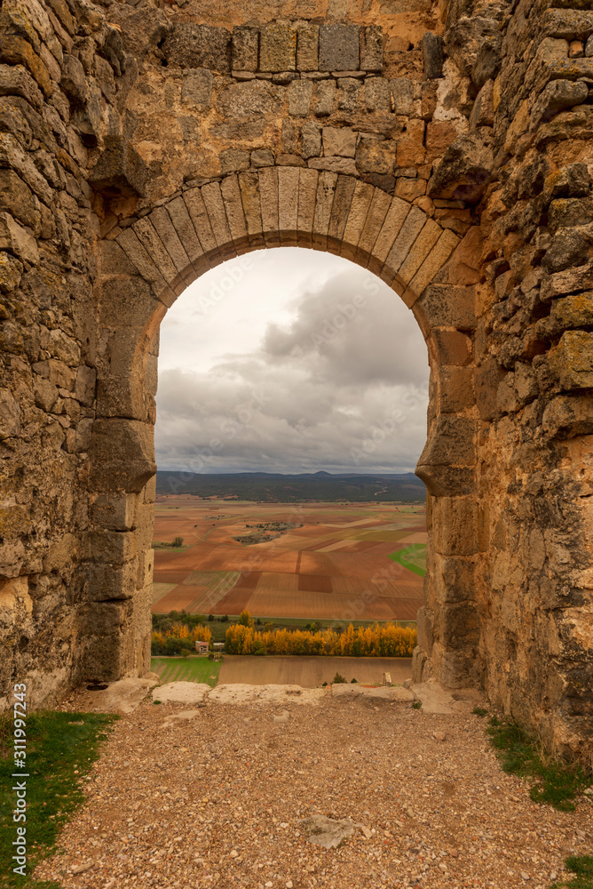 Gorzmaz fortress a very cloudy day in Soria