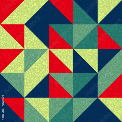 Seamless pattern with random colored triangles Generative Art background illustration