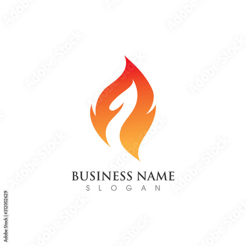 Fire flame Logo Template vector icon Oil, gas and energy logo concept