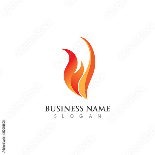 Fire flame Logo Template vector icon Oil, gas and energy logo concept