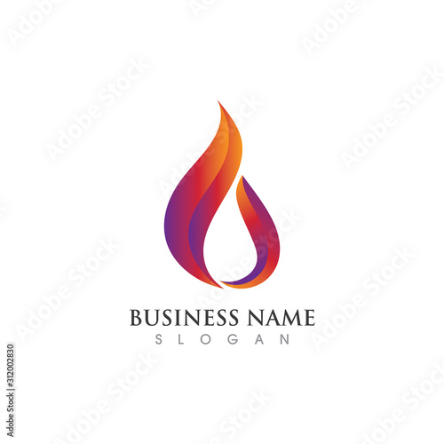 Fire flame Logo Template vector icon Oil, gas and energy logo concept