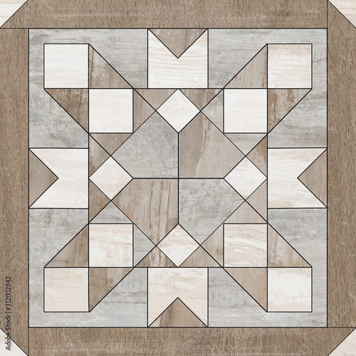 GEOMETRIC WOODEN FLOOR DECORE