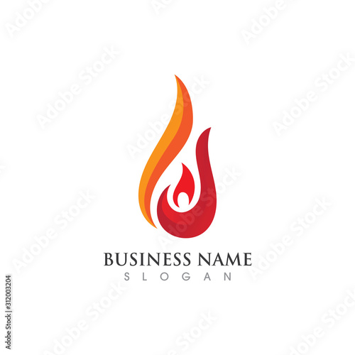 Fire flame Logo Template vector icon Oil, gas and energy logo concept