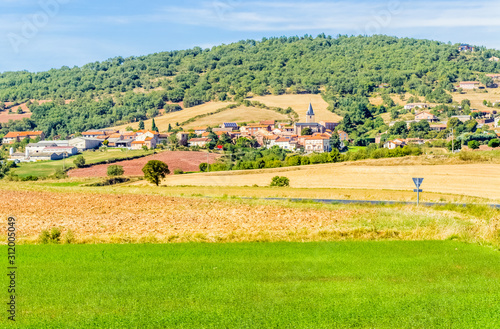 rural landscape, village of Rebourguil, Aveyron, France  © Unclesam
