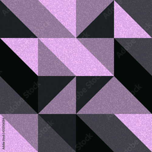 Seamless pattern with random colored triangles Generative Art background illustration