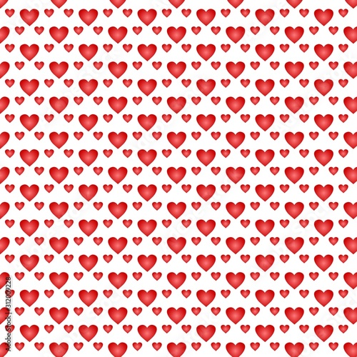   Seamless pattern with hearts. Postcard Valentine's Day. Red background. Festive banner  or poster.  For scrap paper, wrappers, cards