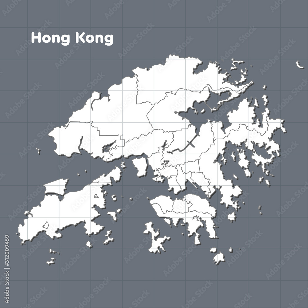 Fototapeta premium Vector map Hong Kong region China template