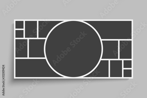 Vector empty collage circle fifteen image photo