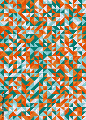 Pattern with random colored triangles Generative Art background illustration