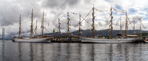 Alesung harbor during tall ship race, Norway photo