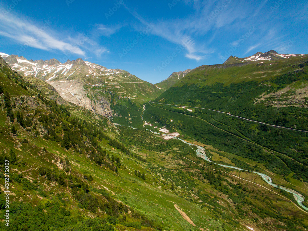 Summer landscape of Switzerland mountain nature