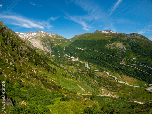 Summer landscape of Switzerland mountain nature