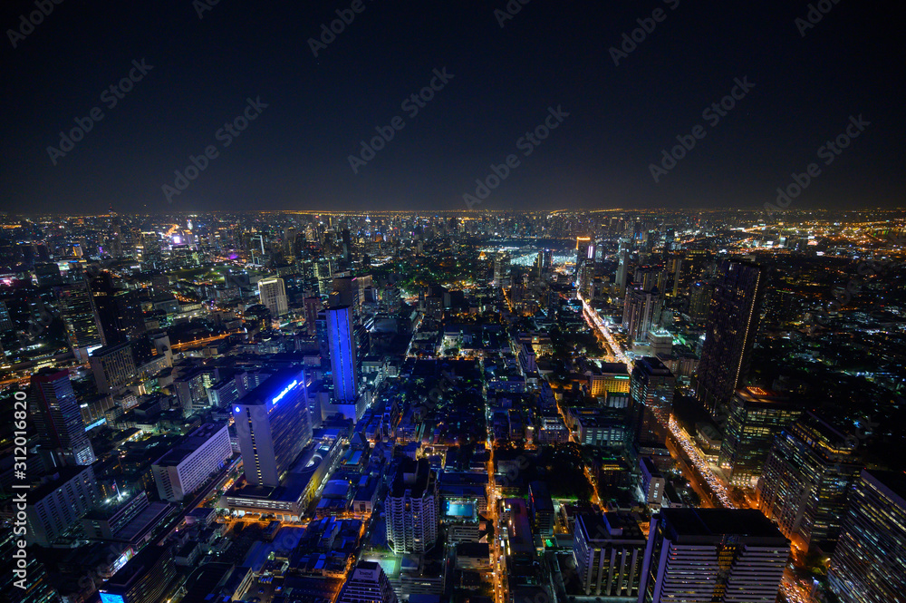 Obraz premium panorama nocturne sur Bangkok